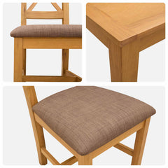 Dining Set TIEL 5 pcs Solid Oak Wood Grey 90 cm 90 cm Table + 2x chair