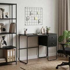 Desk with Storage 100 x 50 x 75 cm Black oak
