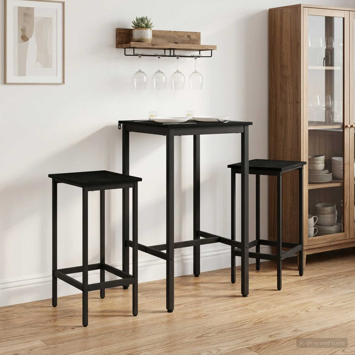 Bar Stool Engineered Wood 2 pcs Black oak 40 x 32 x 64 cm