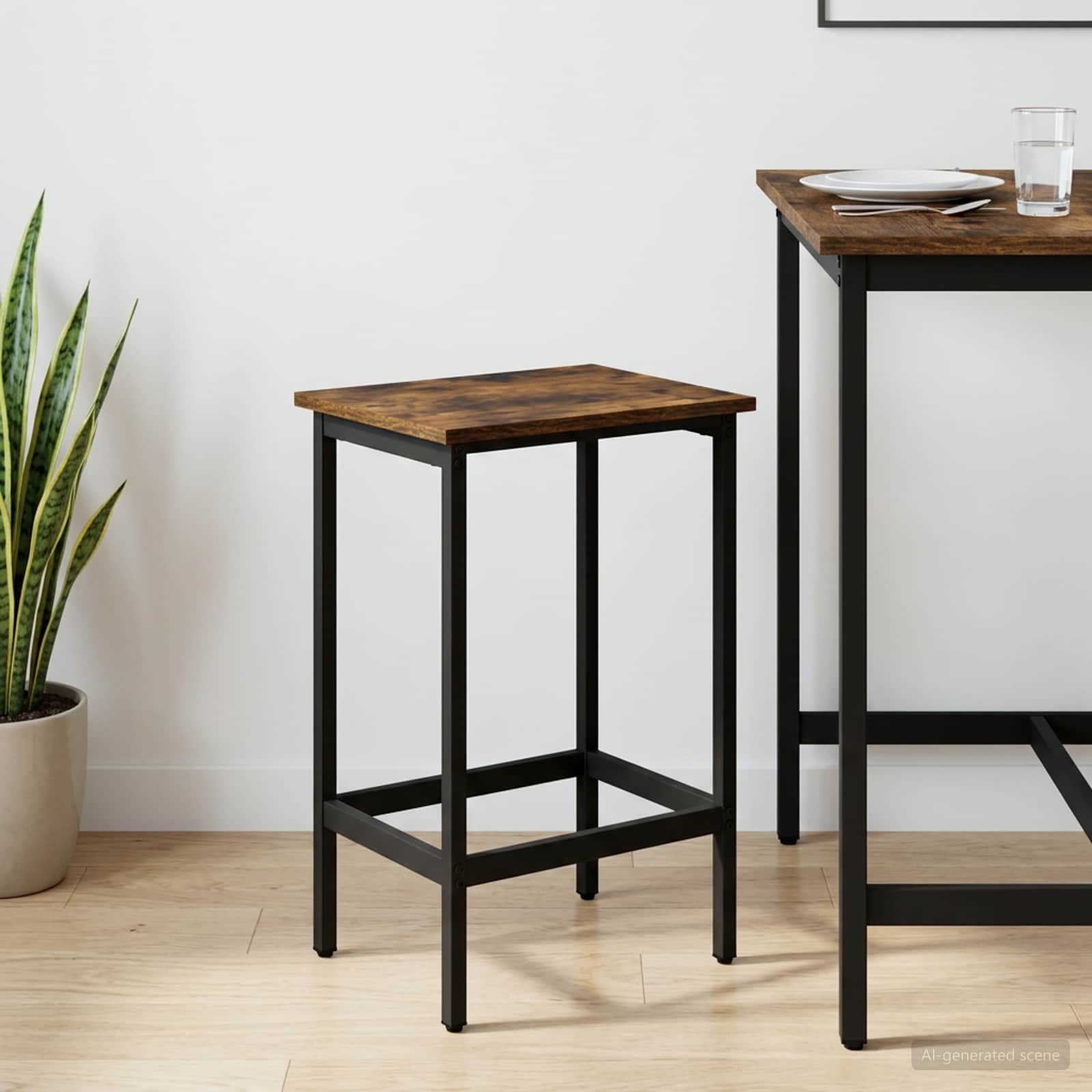 vidaXL Bar Stool Smoked Oak 40 x 32 x 64 cm Engineered Wood 1