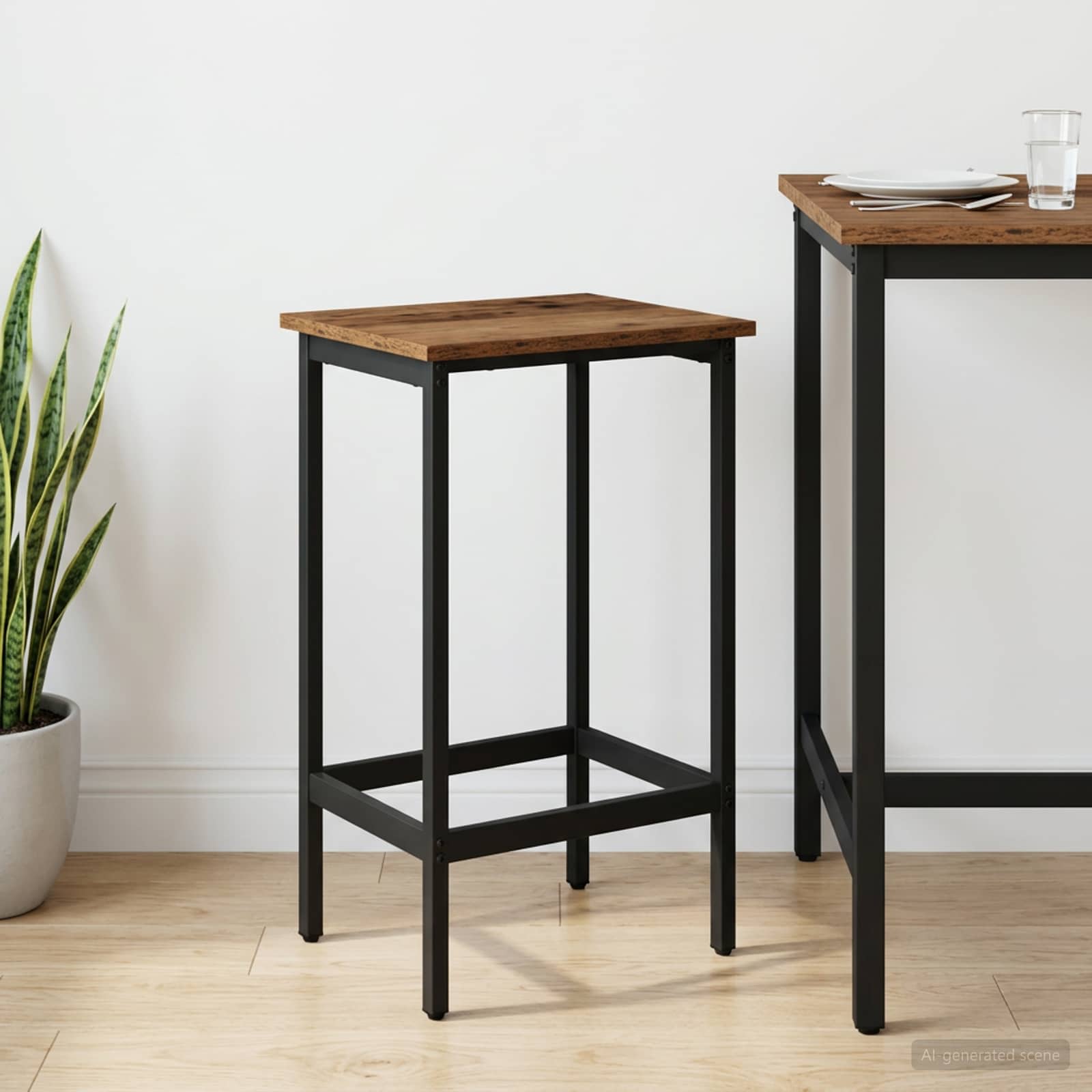 vidaXL Bar Stool Old Wood 40 x 32 x 64 cm Engineered Wood 1