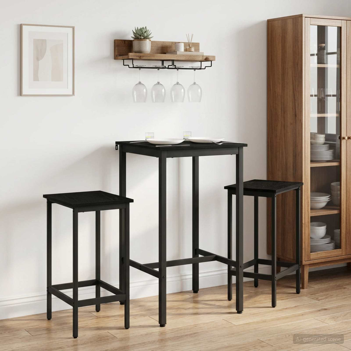 Bar Stool Engineered Wood 2 pcs Black oak 40 x 32 x 74 cm