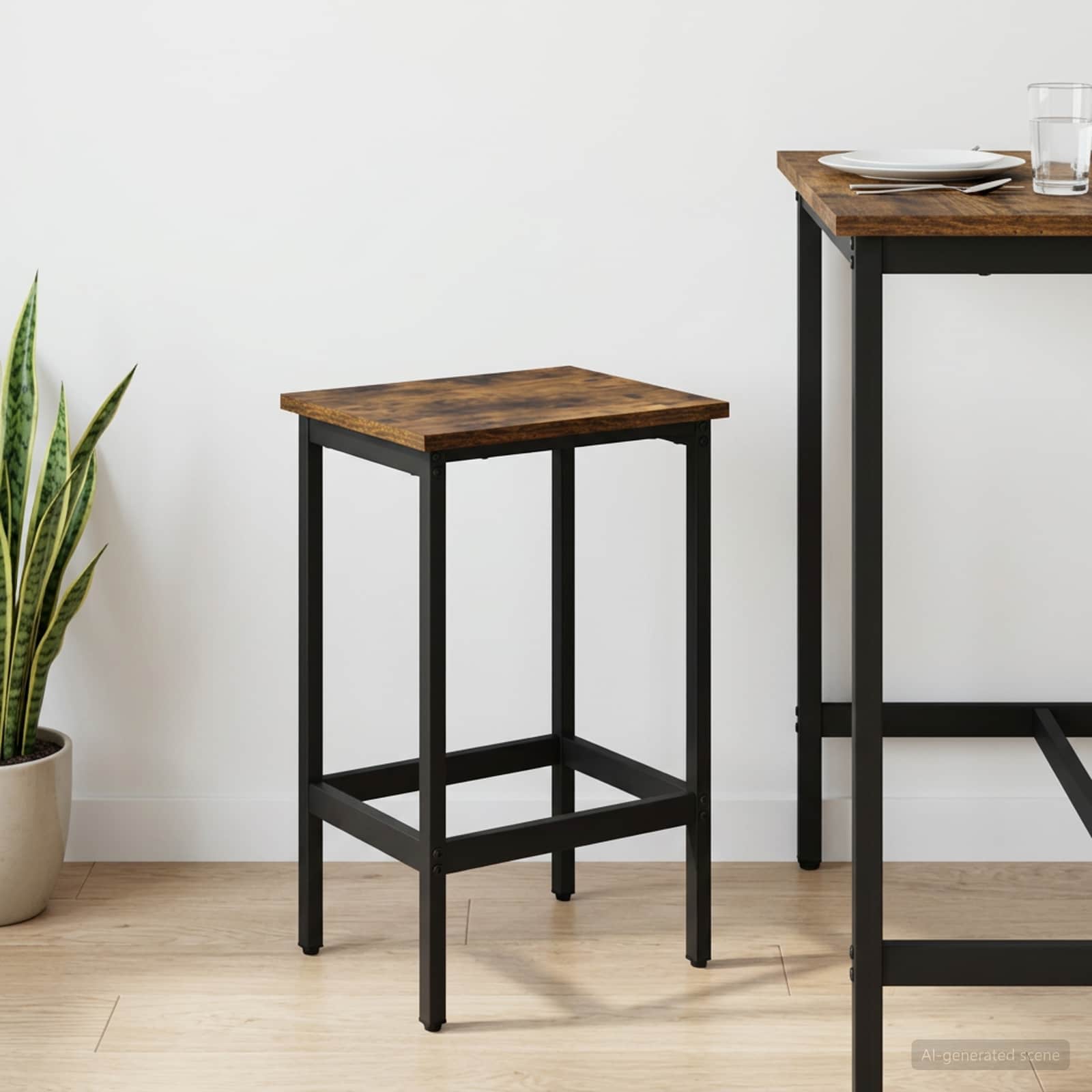 vidaXL Bar Stool Smoked Oak 40 x 32 x 74 cm Engineered Wood 1