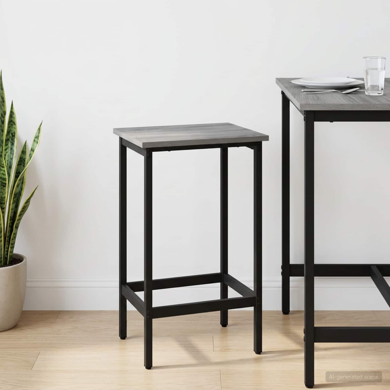 vidaXL Bar Stool Grey Sonoma 40 x 32 x 74 cm Engineered Wood 1