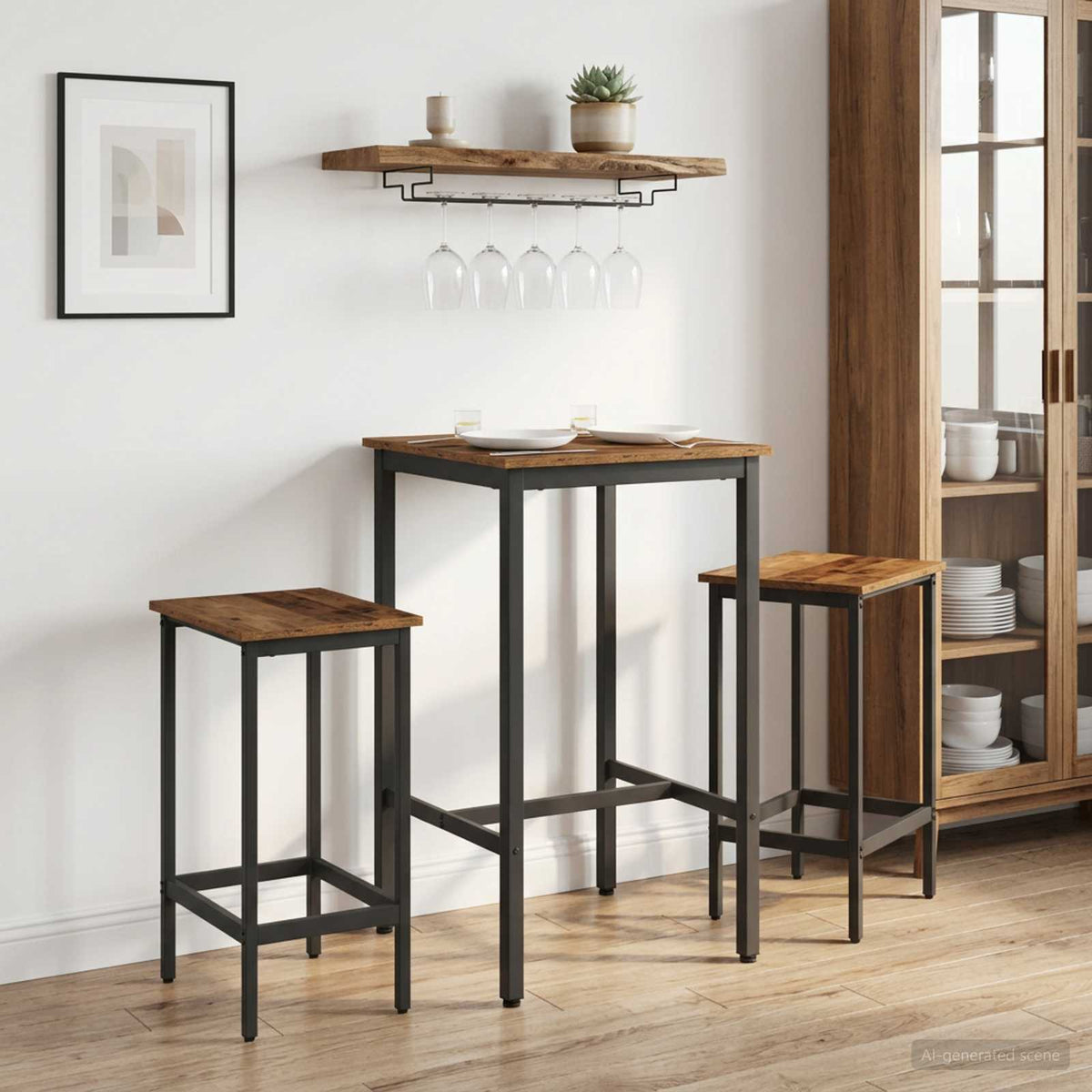 Bar Stool Engineered Wood 2 pcs Old wood 40 x 32 x 74 cm
