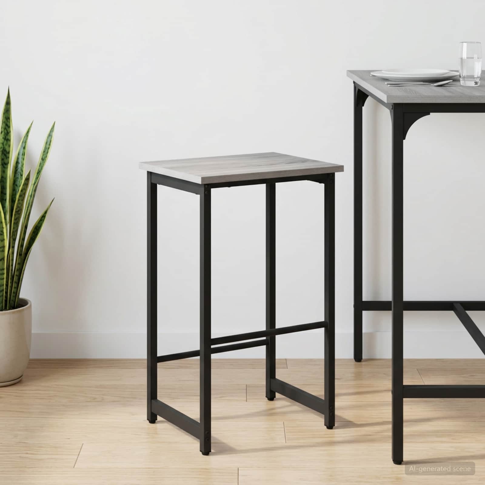 vidaXL Bar Stool Grey Sonoma 40 x 32 x 64 cm Engineered Wood 1