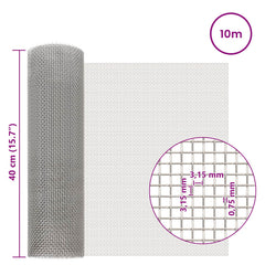 Mesh Screen 40 x 1000 cm Stainless Steel 201 Silver 6 mesh