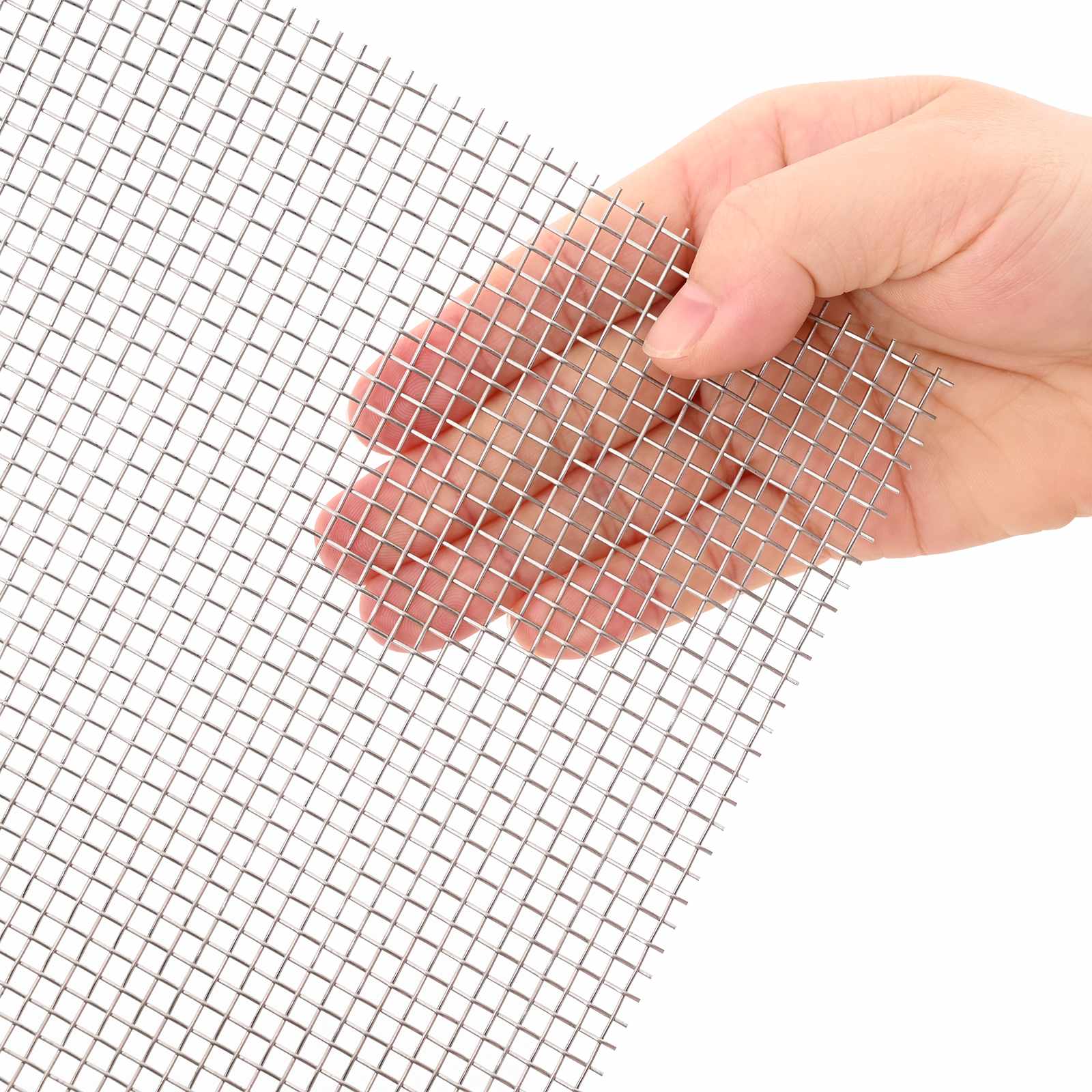 vidaXL Mesh Screen 100 x 200 cm 6 Mesh Stainless Steel 201 Silver 4