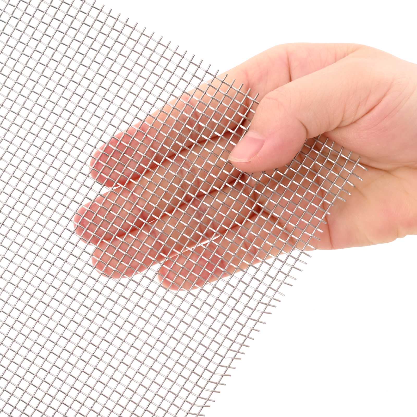 vidaXL Mesh Screen 100 x 200 cm 8 Mesh Stainless Steel 201 Silver 4