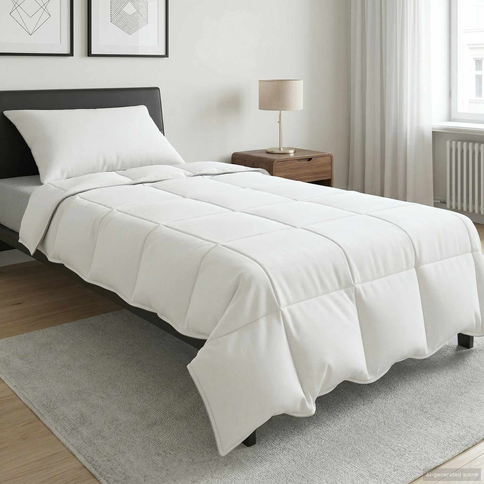 vidaXL Summer Duvet White 140 x 200 cm Bamboo Fiber 1