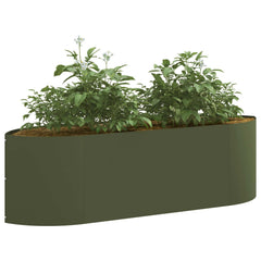 vidaXL Raised Garden Bed Olive Green 140 x 40x 40 cm Steel 3