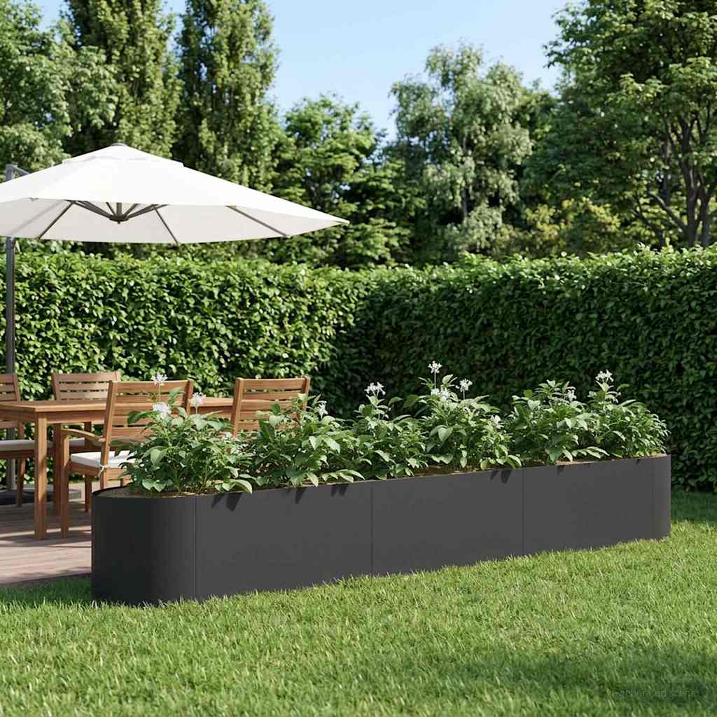 Raised Garden Bed 300 x 40x 40 cm Steel Black