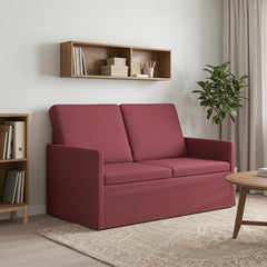 2 Seater Sofa 130 x 81 x 82 cm Fabric 120 cm Wine red