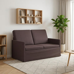 2 Seater Sofa 130 x 81 x 82 cm Fabric 120 cm Dark brown