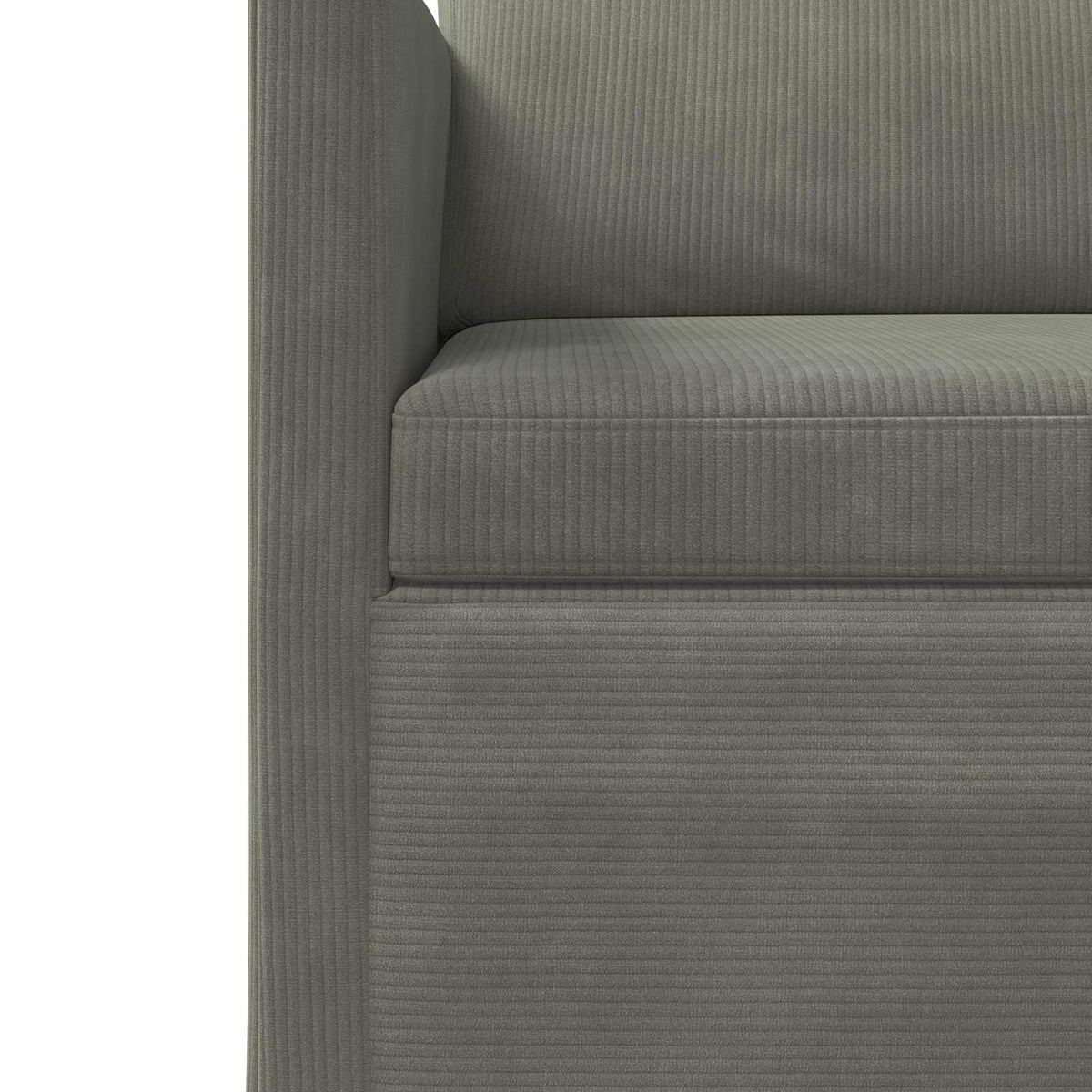 2 Seater Sofa 130 x 81 x 82 cm Corduroy Fabric 120 cm Light grey