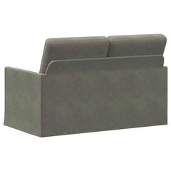 2 Seater Sofa 130 x 81 x 82 cm Corduroy Fabric 120 cm Light grey