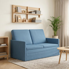 2 Seater Sofa 130 x 81 x 82 cm Corduroy Fabric 120 cm Blue