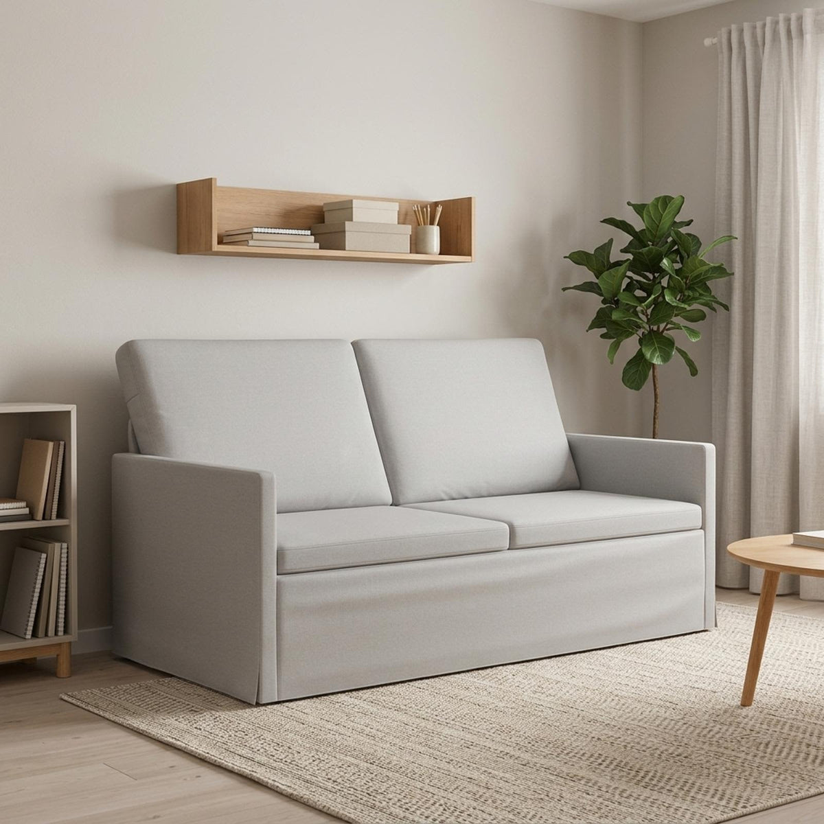 2 Seater Sofa 150 x 81 x 82 cm Fabric 140 cm Cloud grey