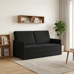 2 Seater Sofa 150 x 81 x 82 cm Velvet 140 cm Black