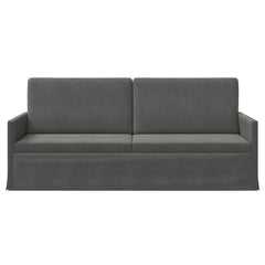 3 Seater Sofa 190 x 81 x 82 cm Corduroy Fabric 180 cm Dark grey