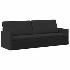 3 Seater Sofa 220 x 81 x 82 cm Fabric 210 cm Black