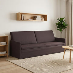 3 Seater Sofa 220 x 81 x 82 cm Fabric 210 cm Dark brown