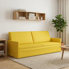3 Seater Sofa 220 x 81 x 82 cm Fabric 210 cm Light yellow