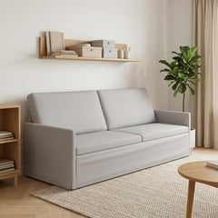3 Seater Sofa 220 x 81 x 82 cm Fabric 210 cm Cloud grey