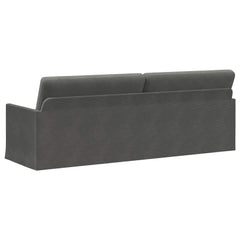 3 Seater Sofa 220 x 81 x 82 cm Corduroy Fabric 210 cm Dark grey