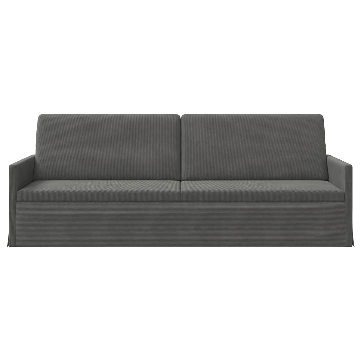 3 Seater Sofa 220 x 81 x 82 cm Corduroy Fabric 210 cm Dark grey