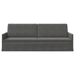 3 Seater Sofa 220 x 81 x 82 cm Corduroy Fabric 210 cm Dark grey