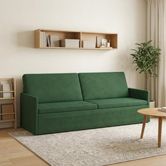 3 Seater Sofa 220 x 81 x 82 cm Corduroy Fabric 210 cm Jungle green