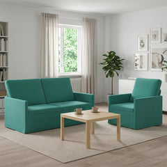 Sofa Set 2 pcs Velvet 1-Seater + 2-Seater (140 cm) Turquoise