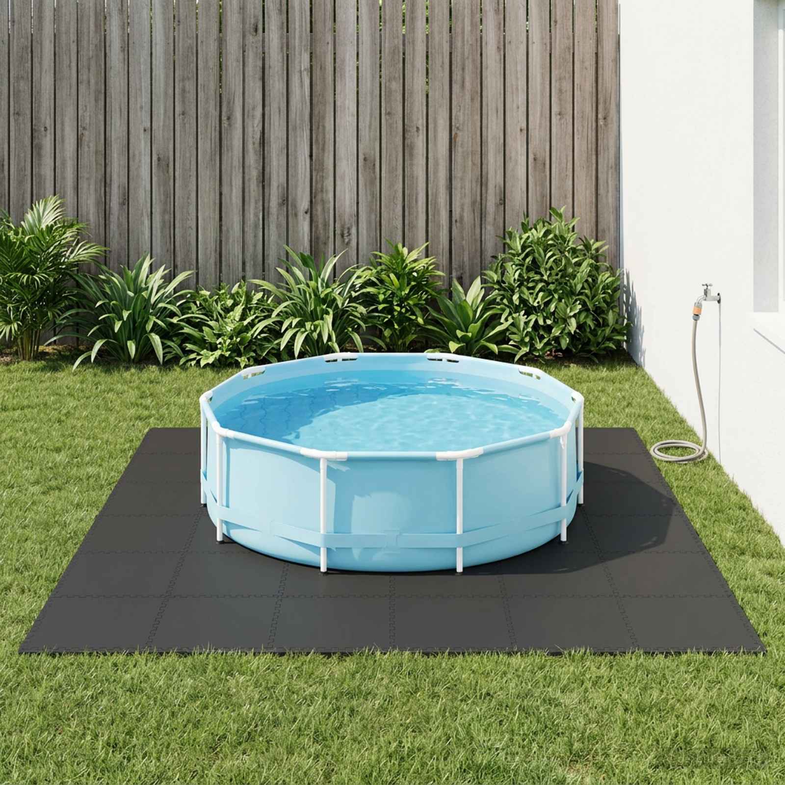 vidaXL Pool Ground Mat 40 pcs Black 14.4 m² EVA Foam 1