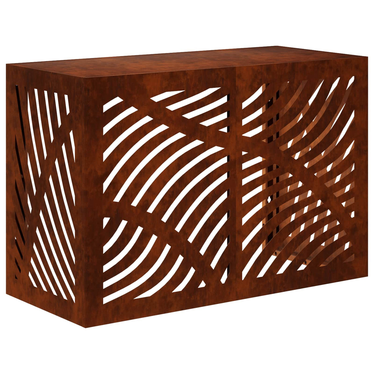 Air Conditioner Cover 90 x 40 x 60 cm Steel Leave Wave Pattern Weathering steel