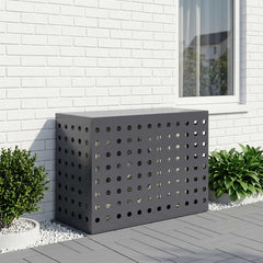 Air Conditioner Cover 90 x 40 x 60 cm Steel Round Circle Pattern Anthracite