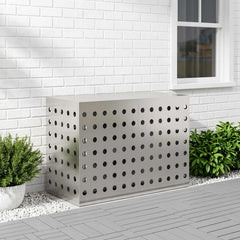 Air Conditioner Cover 90 x 40 x 60 cm Steel Round Circle Pattern Stainless steel