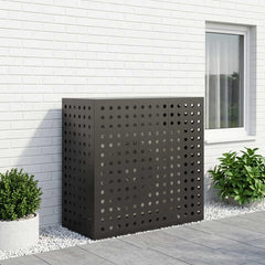 Air Conditioner Cover 110 x 50 x 105 cm Steel Round Circle Pattern Black
