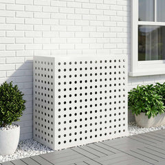 Air Conditioner Cover 110 x 50 x 105 cm Steel Round Circle Pattern White