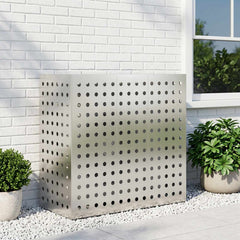 Air Conditioner Cover 110 x 50 x 105 cm Steel Round Circle Pattern Stainless steel