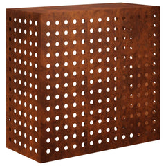 Air Conditioner Cover 110 x 50 x 105 cm Steel Round Circle Pattern Weathering steel