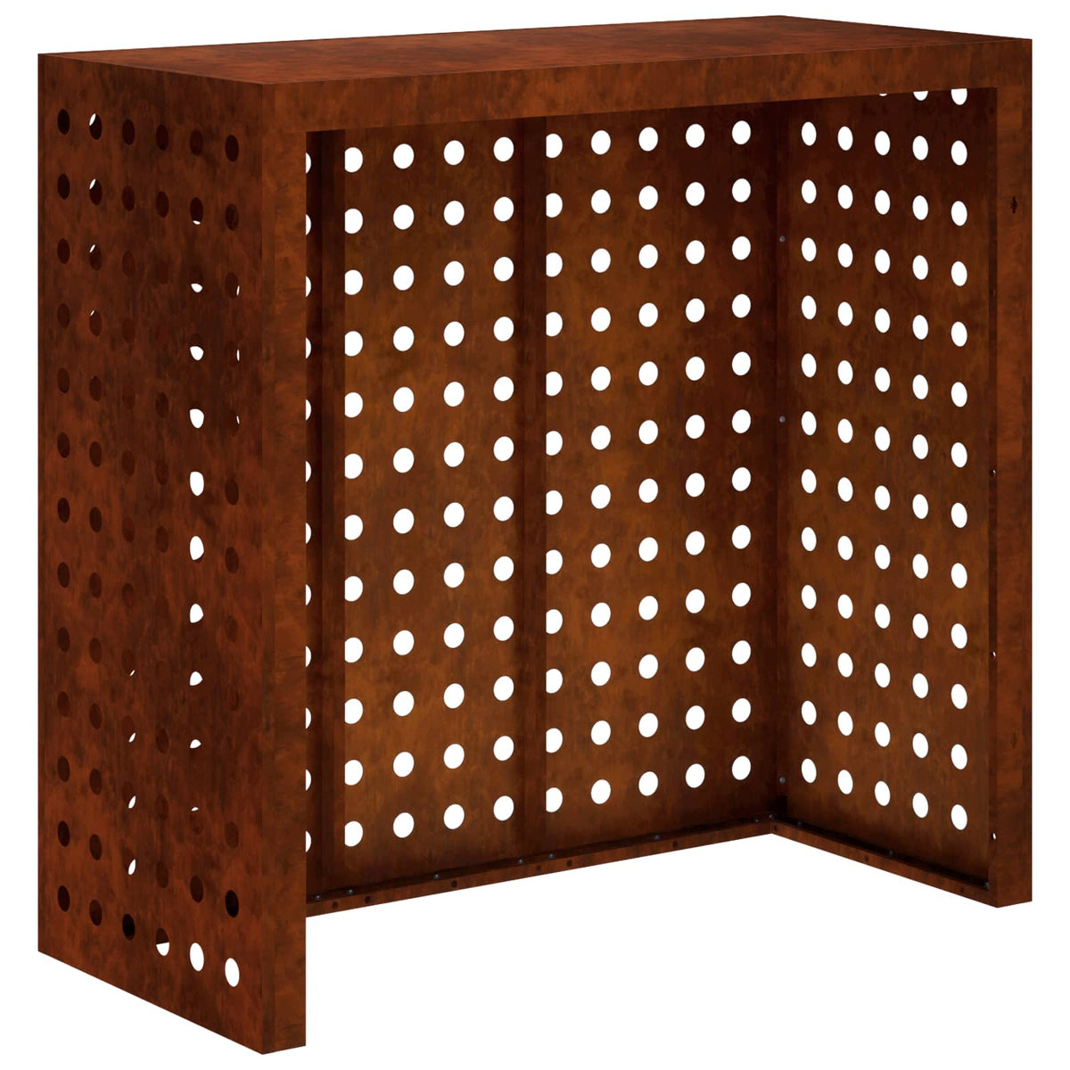 Air Conditioner Cover 110 x 50 x 105 cm Steel Round Circle Pattern Weathering steel