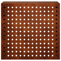 Air Conditioner Cover 110 x 50 x 105 cm Steel Round Circle Pattern Weathering steel