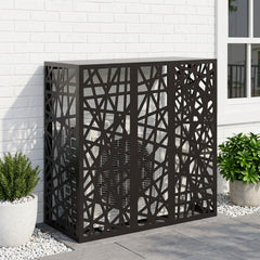 Air Conditioner Cover 110 x 50 x 105 cm Steel Geometric mesh Pattern Black