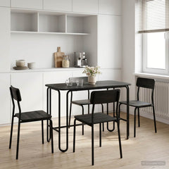 vidaXL Dining Table 100 x 50 x 75 cm Engineered Wood Black Rectangular 1