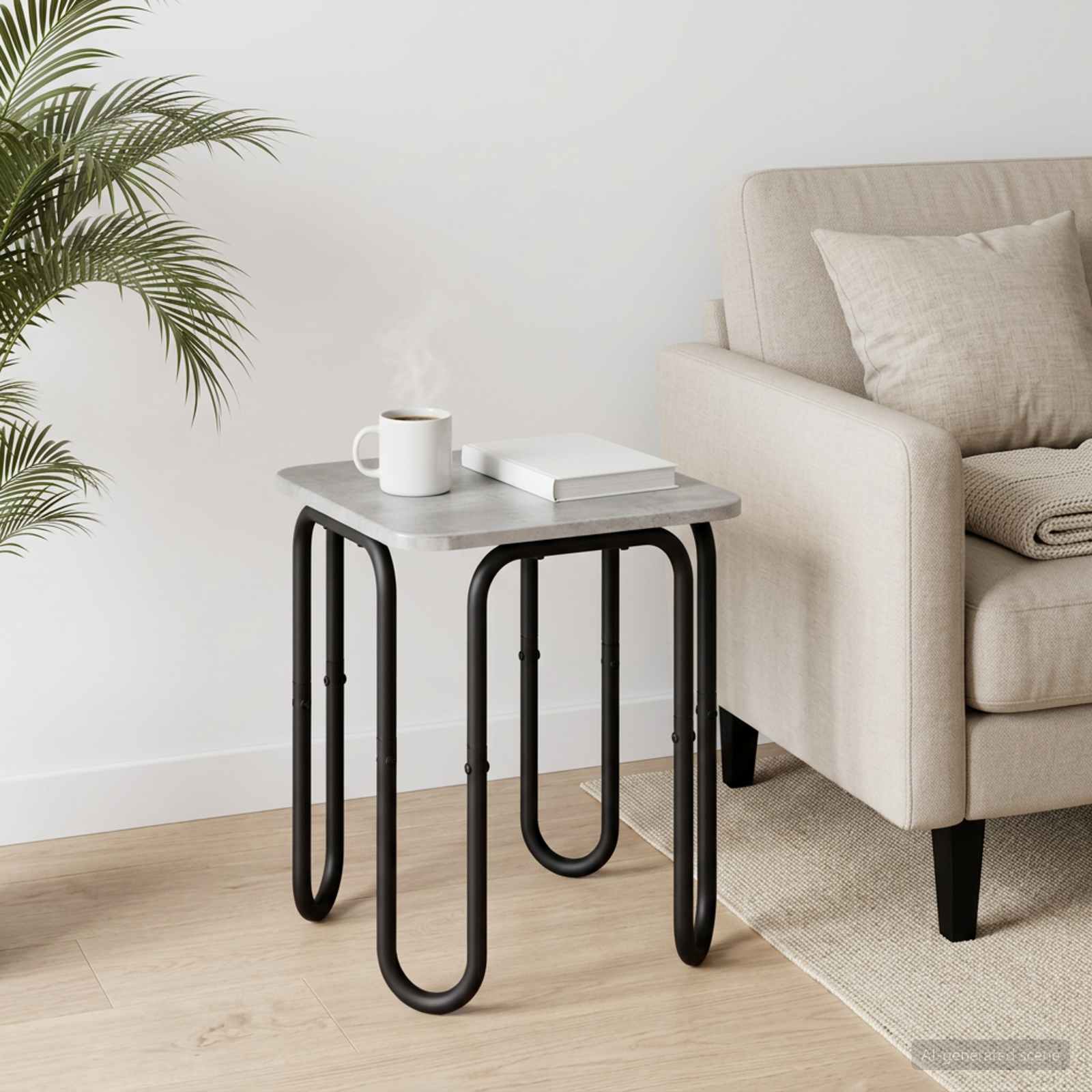 vidaXL Coffee Table Concrete Grey 40 x 40 x 45 cm Engineered Wood 1