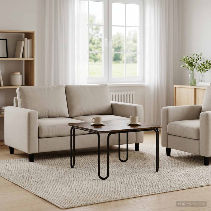 vidaXL Coffee Table Smoked Oak 59 x 59 x 45 cm Engineered Wood 1
