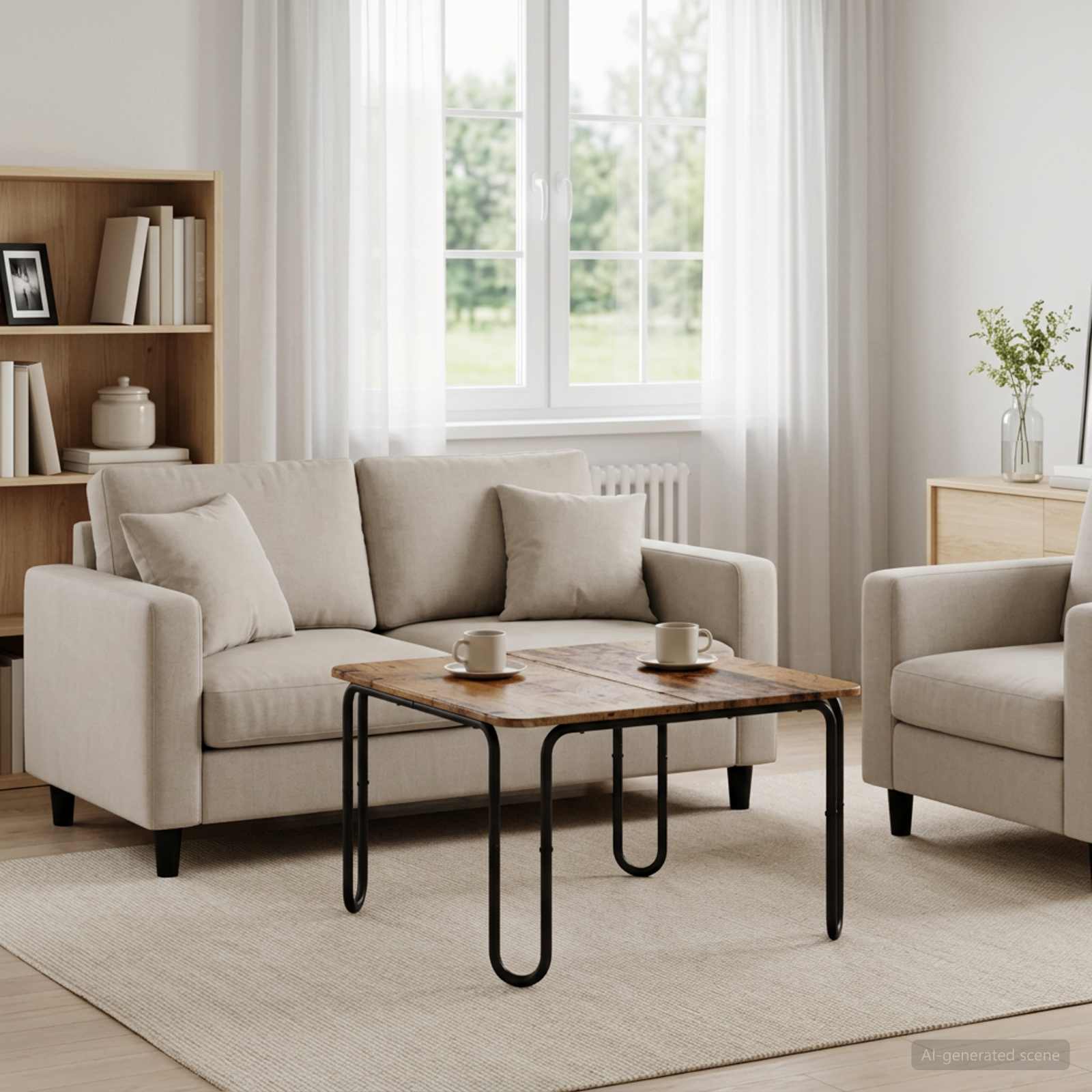 vidaXL Coffee Table Old Wood 59 x 59 x 45 cm Engineered Wood 1