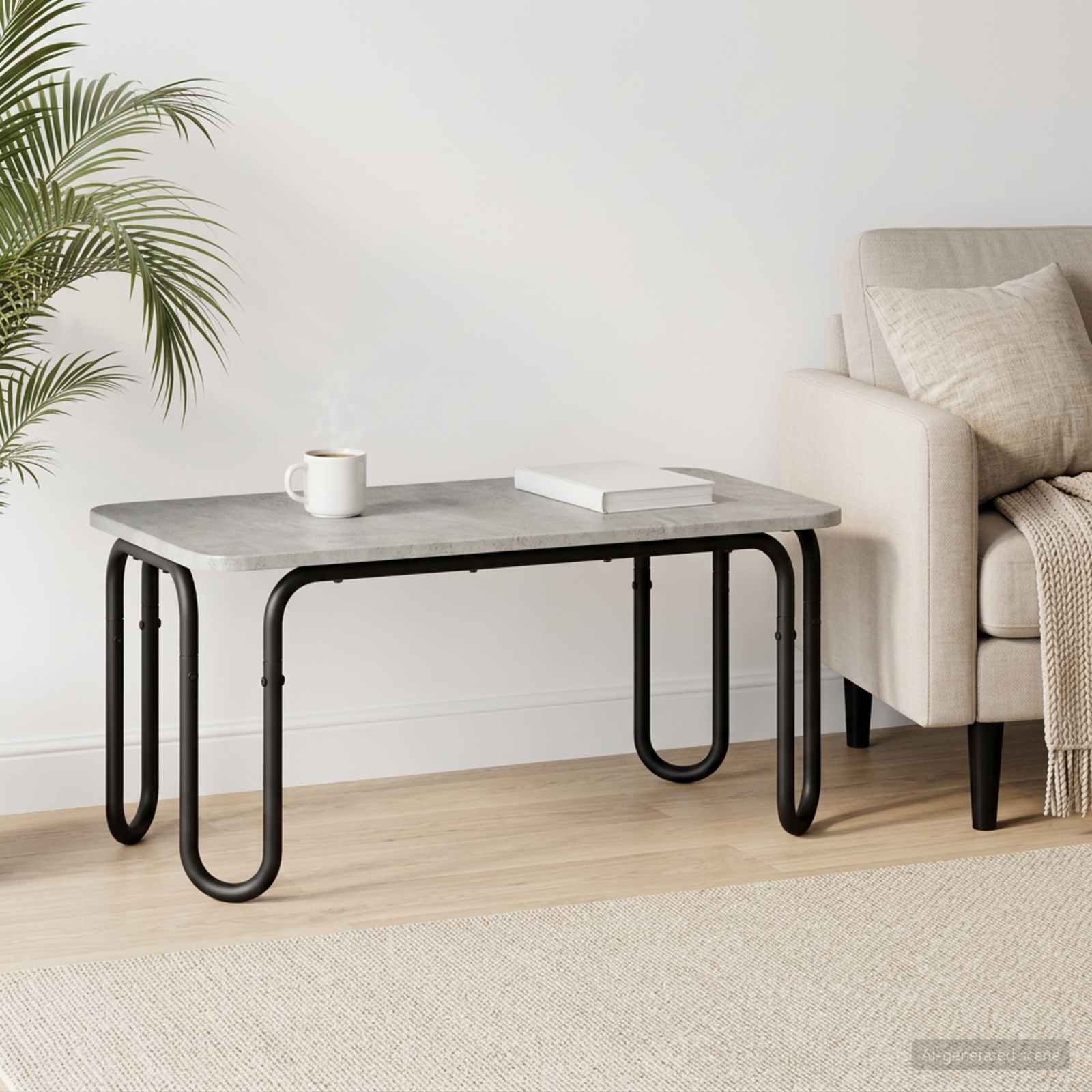 vidaXL Coffee Table Concrete Grey 79.5 x 40 x 36 cm Engineered Wood 1