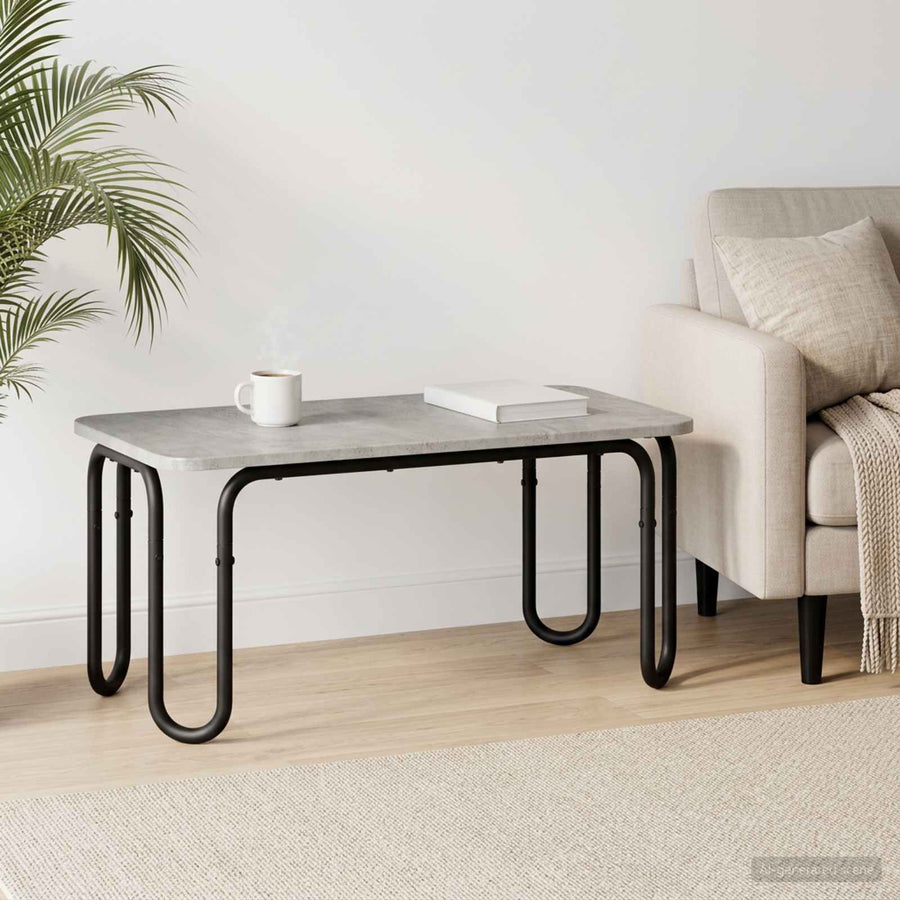 vidaXL Coffee Table Concrete Grey 79.5 x 40 x 36 cm Engineered Wood 1